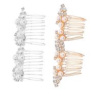 Baluue 4pcs Rhinestone Bridal Hair Comb Elegant Wedding Hair Accessories for Brides and Bridesmaids Crystal Flower Side Combs Stunning