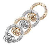 Baluue 4pcs Rhinestone Key Rings Bling Keychain Car Keys and Purse Decoration Lightweight Sturdy Holder with Circle Rings for Daily Use and Bag Pendants