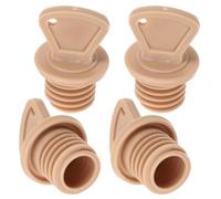 Baluue 4pcs Rubber Hot Water Bottle Replacement Caps with Leakproof Sealing Stopper, Easy to Use Coffee Colour Plugs for Hot Water Bag, for Home and Travel Use