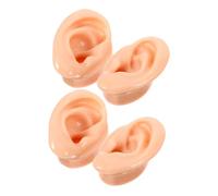 Baluue 4pcs Silicone Ear Model Practice Human Anatomy Jewelry Display Prop Lifelike Soft Fake Ear Mold for Earring Holder and Earbud Display