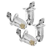 Baluue 4pcs Snake Nail Rings for Women Alloy Finger Nail Ring Decoration Unique Fashionable Design Accessories Random Color