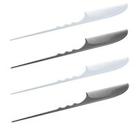 Baluue 4pcs Static Teasing Comb for Hair Styling Tail Combs for Women and Men for Professional and Diy Hairdressing Includes Black and Gray