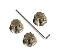 Baluue 4Pcs Sunflower Metal Guitar Knobs Set with Keys Golden Dome Potentiometer Volume Tone Control for Electric Guitars Easy Installation Stylish Accessories