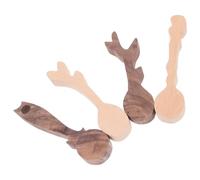 Baluue 4pcs Unfinished Wood Carving Spoon Blanks Kit for Handicraft Enthusiasts and Beginners Soft Wood DIY Crafting Blanks with Diverse Semi-Finished Designs Wooden Spoon Craft Materials