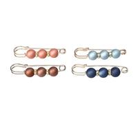 Baluue 4pcs Waist Pin Pants Adjuster Scarf Brooch Pearl Brooch Neckerchief Shawl Fastener for Clothes Elastic Waist