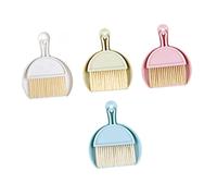 Baluue 4sets Multi-Function Mini Dustpan Set Dustpan Brush Combination Dusters for Cleaning Dust Pan and Broom Flat Duster Long Handled Portable Whisk Broom Home Accessory Made of