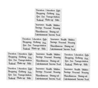 Baluue 5 Sets Multi-Function Cash Envelope Label Stickers Daily Use Household Budget Stickers for Finance Planner Organizer Removable Decals for Budget Management and Notebook Decoration