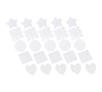 Baluue 50 Pcs Plastic Canvas Sheets for Cross-Stitch Embroidery with Heart Square Pentagram and Round Mesh Shapes PE Material for DIY Coasters Needlepoint Knit Crochet and Art Craft