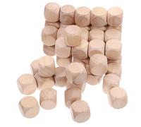 Baluue 50pcs Blank Wooden Dice 16mm Unfinished Six-Sided Wood Cubes for DIY Craft Projects and Educational Games