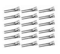 Baluue 50pcs Silver Iron Hair Clips Double Fork Design Lightweight DIY Bang Clips No Hair Dents No Kinks Suitable for Home DIY and Face Washing Accessories