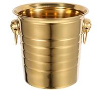 Baluue 5L Thickened Head Stainless Steel Ice Bucket Handle, Beer Bottle Cooler and Party Chilling Bucket for Bar, Picnic, and Drinks Cart Accessories