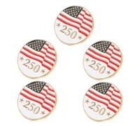 Baluue 5pcs American Pins Brooch Set for Clothes and Backpacks, Alloy Material with Unique Anniversary Design, Versatile Use for Usa Celebrations and Veterans Day, Memorable Independence