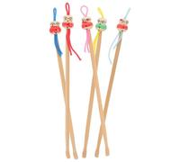 Baluue 5pcs Bamboo Ear Wax Pickers with Delicate and Smooth Surface, Portable Ear Cleaner Tools for Convenient Earwax Removal at Home or Travel Random Color