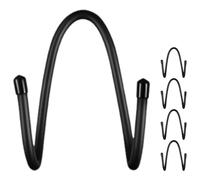 Baluue 5Pcs Black Yoga Mat Wall Mount Rack with Retractable Hooks for Foam Roller and Workout Towel Storage, Plastic Yoga Mat Bracket Suitable for Home Gym Organization