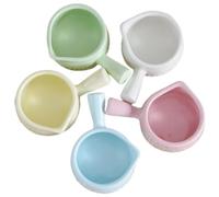 Baluue 5pcs Ceramic Milk Pitcher with Handle Mini Milk Dispensers for Coffee Latte Syrup Serving Coffee Bar Kitchen Use