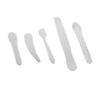 Baluue 5pcs Cosmetic Spoon Set Stainless Steel Mini Makeup Spoons for Skincare Eye Mask Cream Applicator Tool Scoop Face Beauty Tool