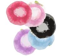 Baluue 5pcs Dance Hair Nets for Buns Flower Edge Elastic Band, Polyester Ballet Hair Accessories for Dancers, Providing Polished Look for Performance and Practice