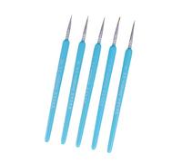 Baluue 5Pcs Fine Detailing Paint Brush Sky-blue for Watercolor Gouache Oil Painting Professional Artist Detail Paintbrushes for Model Miniature Line Drawing