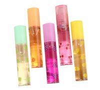Baluue 5pcs Fruit-flavored Lip Gloss Set Lip Pomade with Moisturizing and Lightweight Formula Portable Plastic Tube for Women Random Color