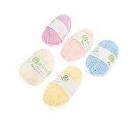 Baluue 5Pcs Multi-Function Cotton Yarns for Crochet and Knitting Combed Milk Cotton Soft Breathable Flexible Threads for DIY Sewing Beading and Household Crafts