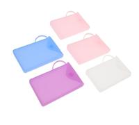 Baluue 5pcs Silicone Mask Storage Bags with Button Closure Portable Compact Mask Holders for Travel and Daily Use Mixed Color Pouch for Students and Makeup Accessories