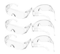 Baluue 6 Pairs Clear Safety Glasses Lightweight Ventilated Protective Eyeglasses for Laboratory Work Full Eye Coverage Breathable Frame for Chemistry Factory Use