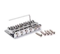 Baluue 6 String String Electric Guitar Bridge Fixed Hardtail Tailpiece Silver Vintage Style with Screws Metal Adjustable Height for Electric Guitars Adults