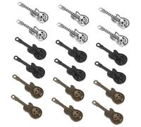 Baluue 60pcs Mini Skull Guitar Charms Punk Pendant for Jewelry Making DIY Bracelet Necklace Earring Accessories Metal Music Instrument Charms Halloween Rock Festival