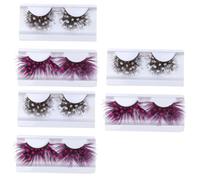 Baluue 6pairs Cosplay Eyelashes Feathered Fake Lashes for Parties and Costumes Reusable Charming Eyelash for Halloween and Events