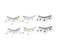 Baluue 6pairs Sequin False Eyelashes Flower and Heart Designs Reusable Dramatic Look Easy to Apply for Parties Festivals and Daily Wear