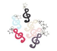 Baluue 6pcs Acrylic Music Note Keychain Set with Star and Polka Dot Design, Music Themed Pendant for Birthday, School, Karaoke Party Supplies and Classroom Favors