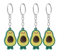 Baluue 6pcs Avocado Key Chains Cute Mini Bag Keychain Pvc Material Fruit Shaped Design for Birthdays and End of School Year Party Accessories