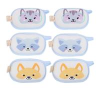 Baluue 6pcs Baby Bath Sponge Multipack - 12x8 cm Soft Cotton Shower Scrubber with Hanging Loop for Newborns and Toddlers, Cute Animal Cartoon Bathing Sponges Set for Kids Sensitive Skin Care