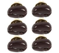 Baluue 6pcs Cartoon Coffee Bean Pins Brooch Set for Women, Lightweight Resin Brooches with Secure Pin Structure, Realistic Design for Casual and Work Wear Sweaters