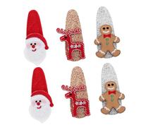 Baluue 6pcs Christmas Hair Clips for Girls Glitter Festive Accessories for Holiday Hair Styling Secure Alligator Clips Featuring Santa Reindeer and Gingerbread Designs