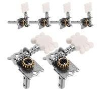 Baluue 6pcs Classical Guitar Tuning Pegs Silver Pearled Acoustic Tuners with Steel Post Single-unit Design for Easy String Replacement and Precise Suitable for Ukulele and Acoustic
