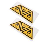 Baluue 6pcs Fire Safety Warning Stickers - Triangle Dust Explosion Warning Labels - Self-adhesive Reflective Caution Signs for Industrial Equipment and Warehouse Use