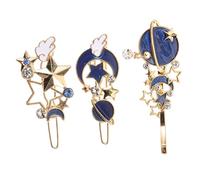 Baluue 6pcs Girls Hollow Moon Star Decorative Hair Clips for Side Styling Elegant Geometry Hair Accessories for Parties Weddings and Daily Wear