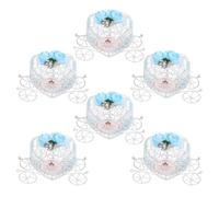 Baluue 6pcs Heart-shaped Pumpkin Carriage Wedding Candy Boxes Made of Iron, Reusable and Easy to Clean, for Wedding Tabletop Displays with Romantic European Design