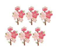 Baluue 6pcs Kawaii Cherry Blossom Brooch Pins for Women Cute Metal Flower Label Badges Versatile Accessories for Outfits Parties and Celebrations
