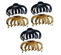 Baluue 6pcs Large Hair Claw Clips Retro French Design for Thick Hair Light Tortoise Shell for Styling Shower Use