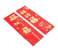 Baluue 6pcs Lucky Money Bag Chinese Year Dragon Design Red Envelopes for Wedding Cash Holder Fu Character