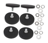 Baluue 6pcs M6 Rubber Coated Magnetic Mount Holders for Vehicle Roof Lights, Small Heavy Duty Magnetic Bases with Threaded Studs for Car Camera and Lighting Equipment