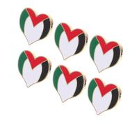 Baluue 6pcs Palestine Heart Shaped Flag Brooch Pins Metal Badge for Clothing Backpacks Stylish Travel Badge Patriotic Accessory Expressing Heritage and Cultural Pride