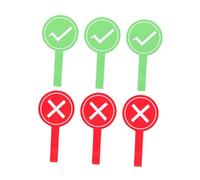 Baluue 6Pcs Portable Voting Paddle Answer Boards Reusable Teacher Judging Props for Classroom Games Informal Assessment and Voting Activities
