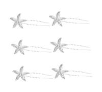 Baluue 6pcs Rhinestone Star Wedding Hair Clips for Brides Shaped Crystal Hair Accessories for Beach Weddings Lightweight and Elegant Hairpins for Parties and