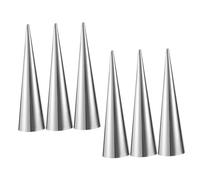 Baluue 6pcs Stainless Steel Cream Horn Molds for Croissant Baking Tubes with Edges Space-Saving Bread Making Tools for Sweet and Savory Desserts