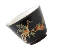 Baluue 70ml Black Ceramic Tea Cup Small Water Cup Porcelain Coffee Mug for Home Restaurant Hotel Afternoon Tea Use