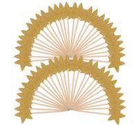 Baluue 70pcs Gold Star Cake Decoration Toppers Set Disposable Paper Cupcake Toppers for Birthday Party Festival DIY Cake Decor for Celebration