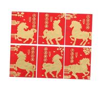 Baluue 72pcs Year Horse Red Envelopes Folding Lucky Money Packets for Chinese Year Spring Festival with Gold Foil Patterns Traditional Short Cash Envelopes